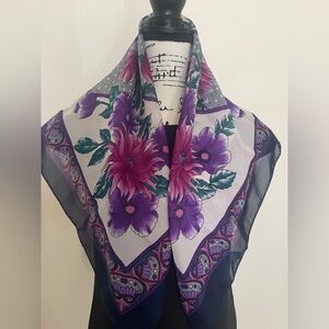 Floral Purple and Blue Women's Scarf